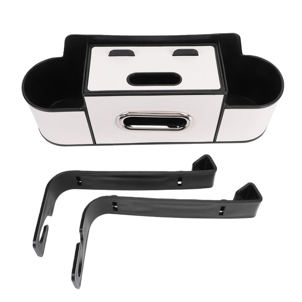 Car Back Seat Organizer with Cup Holder Tissue Dispenser Hooks Multifunctional Seat Back Storage Box for SUV Truck