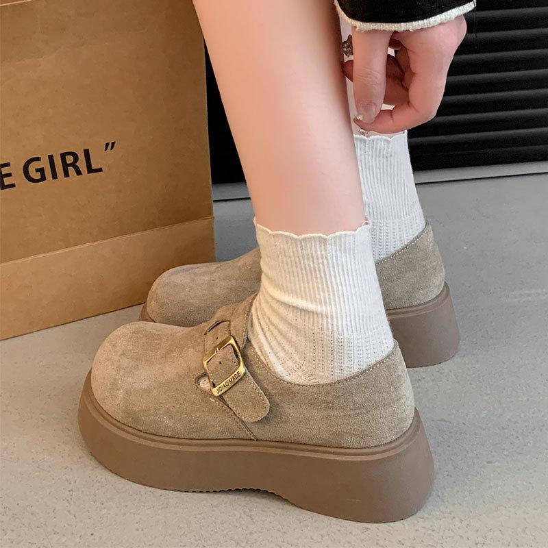 Retro small loafer single shoes casual versatile Boken shoes women's 2025 spring and autumn new heightening platform Boken shoes
