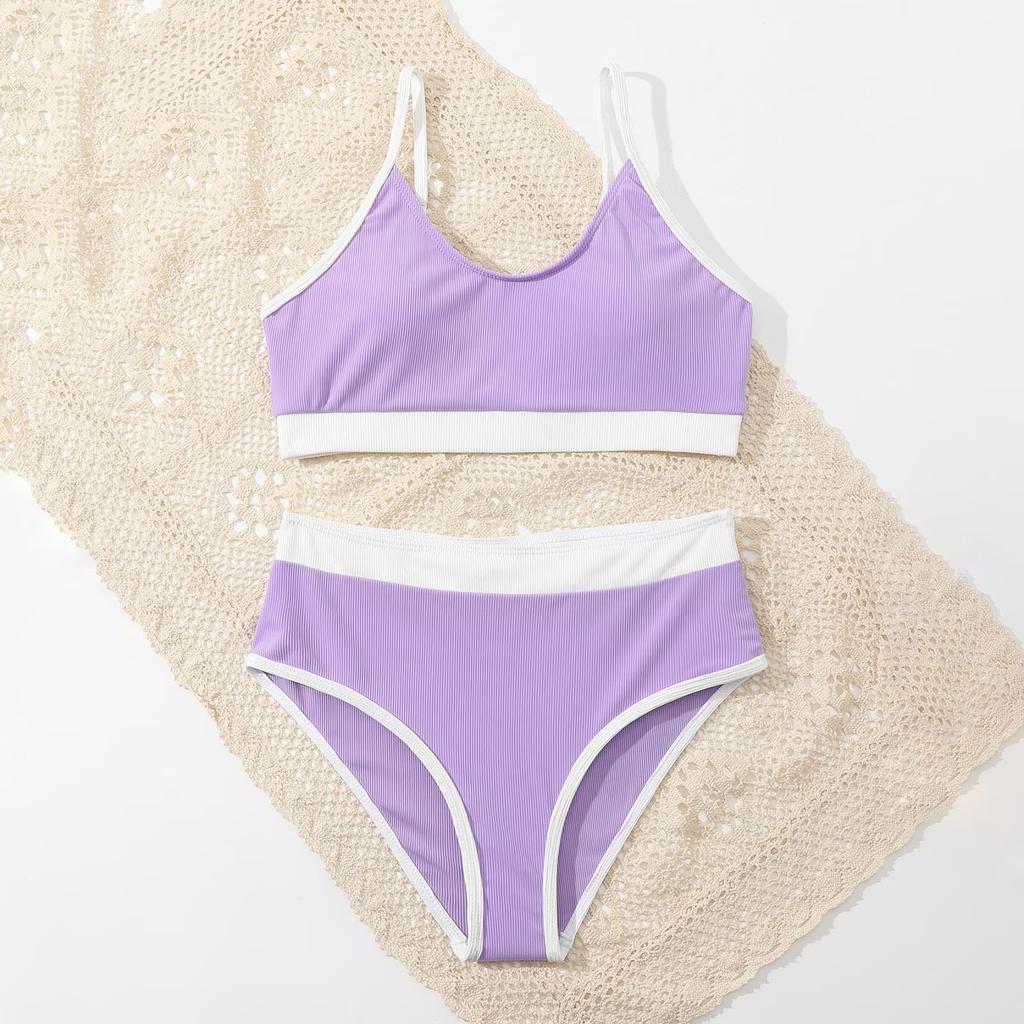 Girls Two Piece Swimsuit Tankini Set Soft Stretchy Fabric Comfortable Fit Lightweight Design for Beach Pool Swimwear