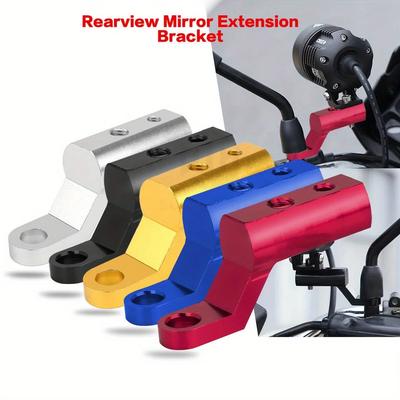 Universal Motorcycle Extender Bracket for Scooter ATV Rearview Mirror Mount Extension Bracket for Fixing Spotlight Phone Holder