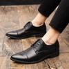 Men's business dress leather shoes spring and autumn three joints British pointed casual men's shoes fashion groom wedding shoes