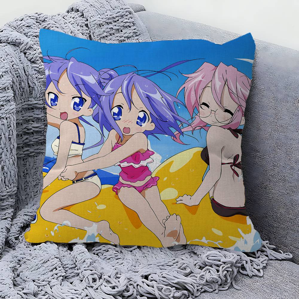 Anime Lucky Star Personalizovaný povlak na polštář Dětská ložnice Divoká párty Dekorace Povlak na polštář Dítě Narozeniny Oslava Dárek