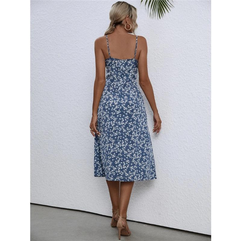 Dámské nové letní květinové elegantní šaty pro dojíždění