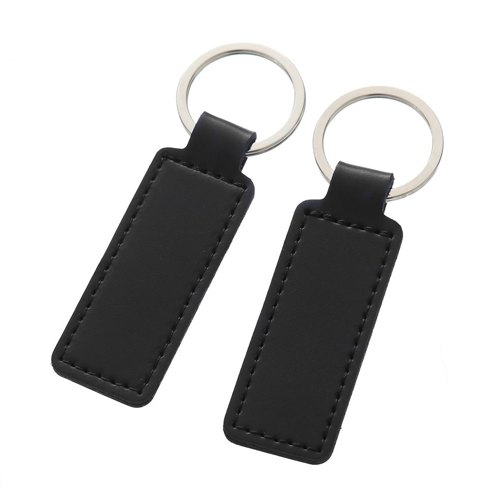 Short Doublesided PU Leather Keychain Car Thread Gift Metal Pendant Waist Strap Key Chain Keyholder for Key Chain Supplies