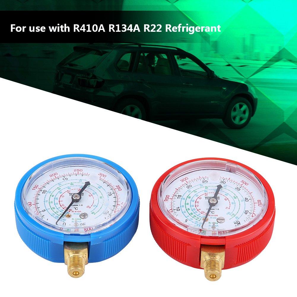 Pair of Air Conditioner Low and High Pressure Gauges, R410A R134A R22