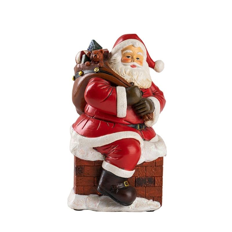 Christmas Figurine Figure Decors Resin Santa Clauses Statue Christmas Decorative Figurine Table Centerpieces for Holiday
