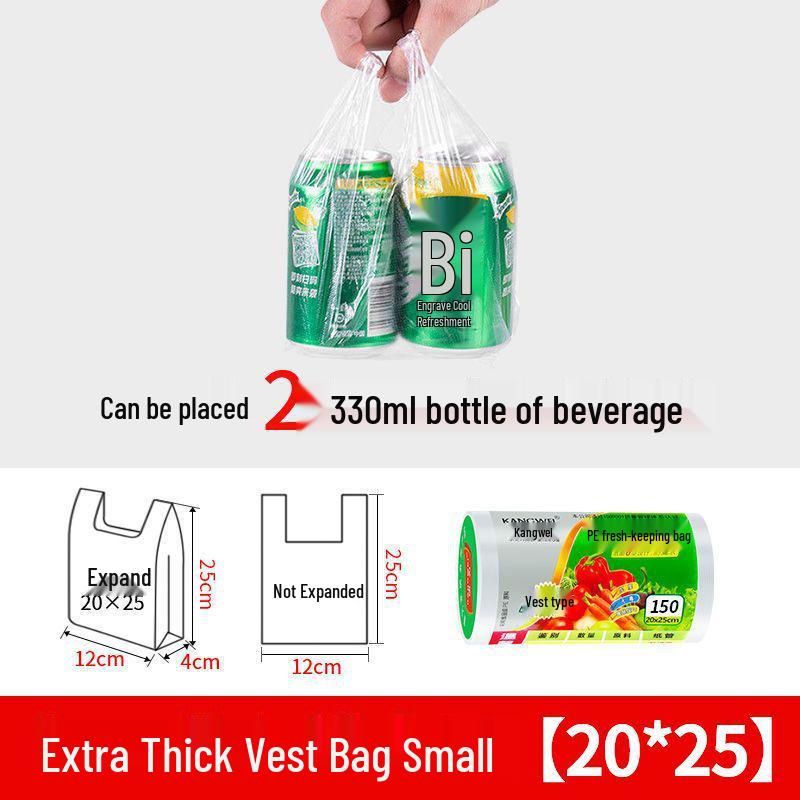 Economical Food-grade Disposable Refrigerator Bags, Vest-style Plastic Packaging.