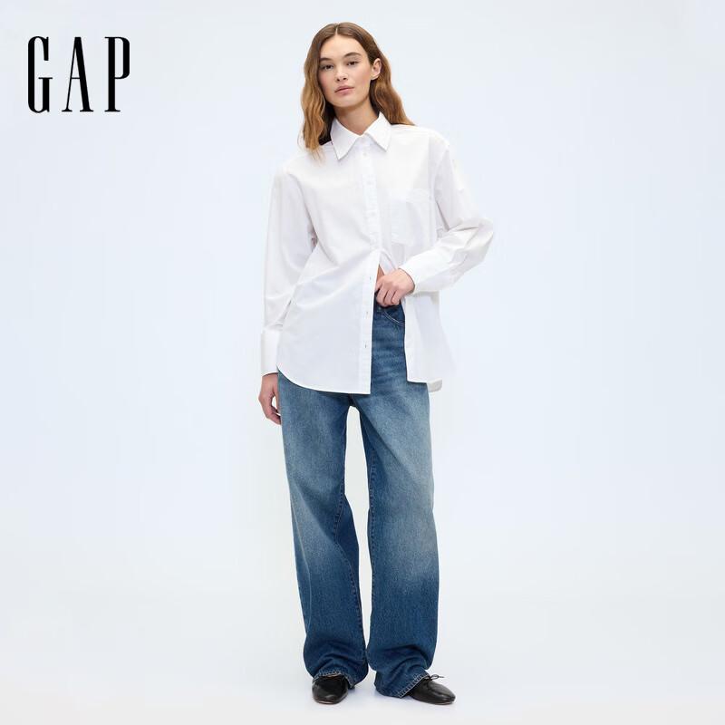 Gap Women s Cotton Loose Lapel Long Sleeve Shirt XXS