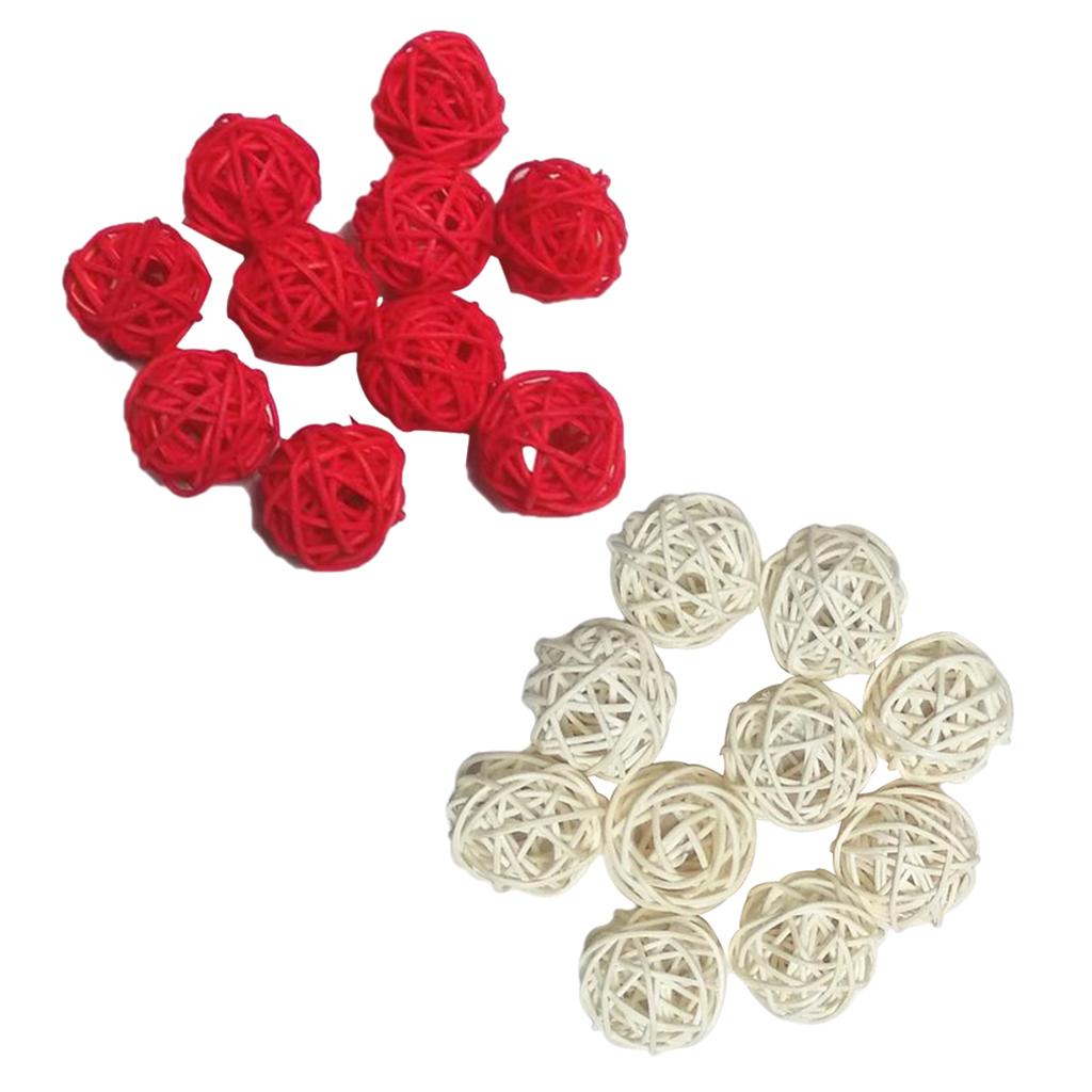 20 Pieces 3cm Rattan Wicker Basket Photo Props, Heart Shaped Home Diy Trinkets