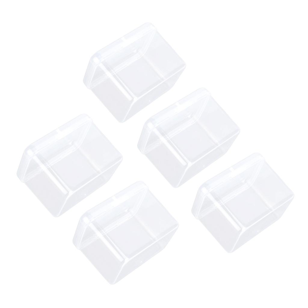 5PCS Sponge Transparent Storage Box Multipurpose Portable Clear Small Plastic Container