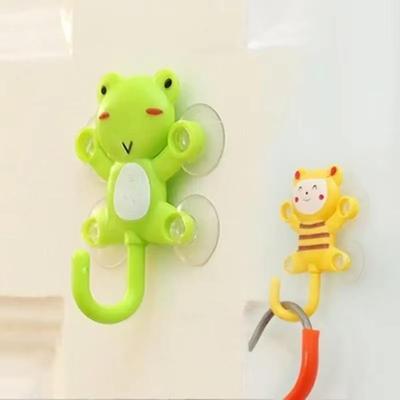 1 Pcs Creative Cartoon Suction Cup Hook Cute and Strong Adhesive Hook Versatile with 4 Suction Cups