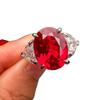 Luxury S925 Silver Pigeon Blood Love Ring, High-end Boutique Jewelry Wholesale Ladies Ring