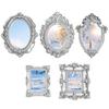 5 Stuks Vintage Mini Fotolijstjes Kleine Hars Foto Lijstjes DIY Sieraden Display Miniature Zilveren Fotolijstjes Decoraties