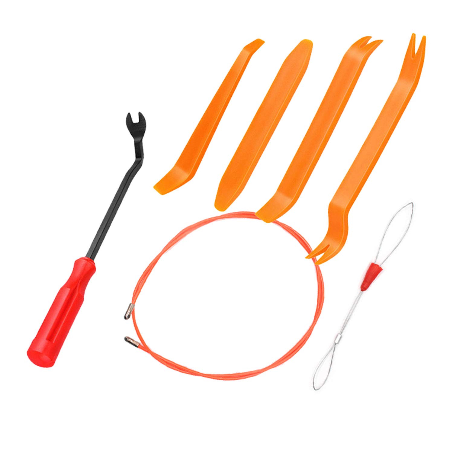 

K-TOOL02 Снятие внутренней отделки, Внутренняя облицовка, Съемные панели, Инструмент для снятия, Инструмент для зажимов, Направляющая для проводки, Индексный провод, В комплекте сумка для хранения