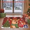 1pc, 2D Flat Printing, Christmas Reindeer Holiday Pattern Entrance Door Living Room Floor Mat, Colorful Non-Slip, Machine Washable Mat, Suitable for H