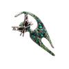 Spilla Gatto Forma Strass Stile Vintage Spilla da Petto Animale Dipinta a Mano Smalto Pin da Bavero Accessori Gioielli Abbigliamento