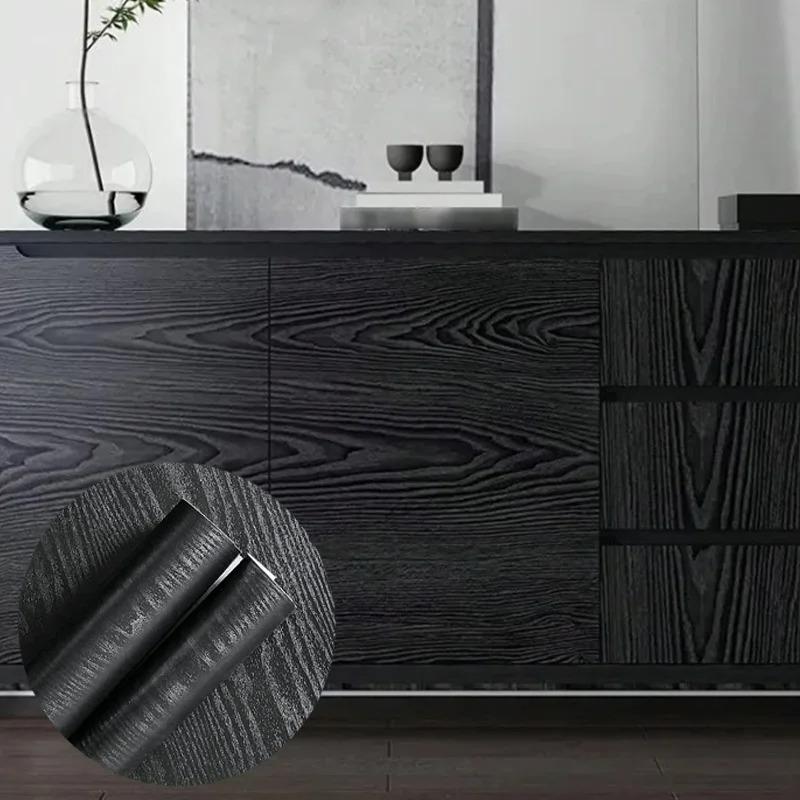 40cm wood grain modern style decoration waterproof moisture-proof mildew proof cabinet doors kitchen living room wallpaper