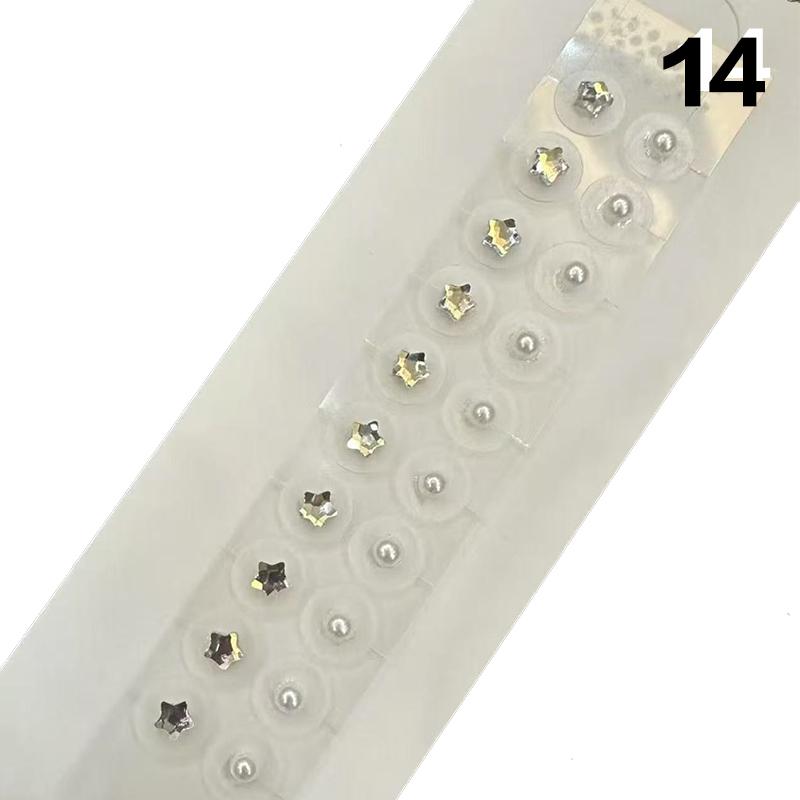 Fashion Bowknot Colorful Rhinestone Pearls Ear Point Stickers Ear Pressure Stick Acupuncture Auricular Ear Stickers Massage