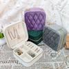 Portable Velvet Jewelry Box Zipper Closure Velvet Jewelry Organizer Travel Jewelry Box Ring Earrings Necklace Organizer