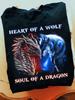 Dragon Wolf Warrior T-Shirt: Fantasy Graphic Tee