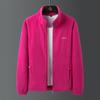 Men's Autumn Korean Style Stand Collar Velvet Jacket with Lambswool and Zipper Welt Pockets