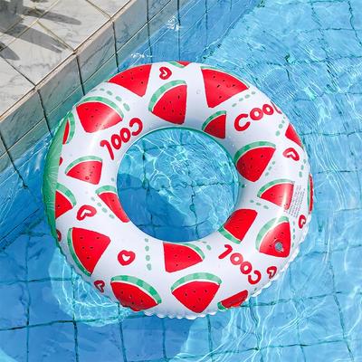 Adult Inflatable Float, Watermelon Pattern, O-Shape, for Water Play, Summer Vacation, Swimming, Pool, Beach, Travel, Outdoor Activities (Watermelon,