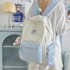 New Large Capacity Simple Backpack for Girls  Junior and Senior High School Students  Niche Design Solid Color High Value Backpack