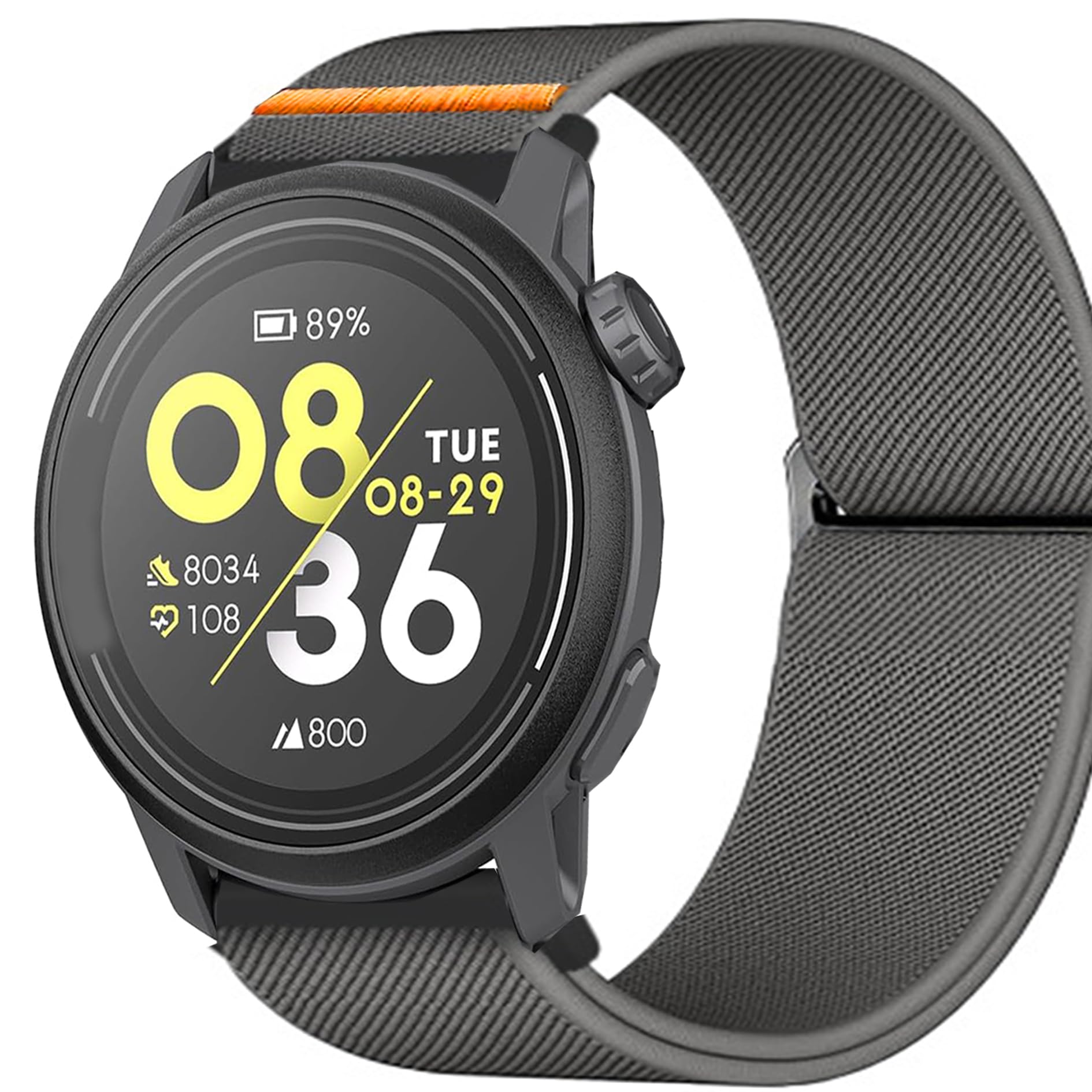 

Lamshaw Replacement Nylon Strap for COROS PACE 3 Smartwatch, Comfortable and Breathable Nylon Elastic Sports Band, Round, 22mm Compatible (Gray, 22mm)