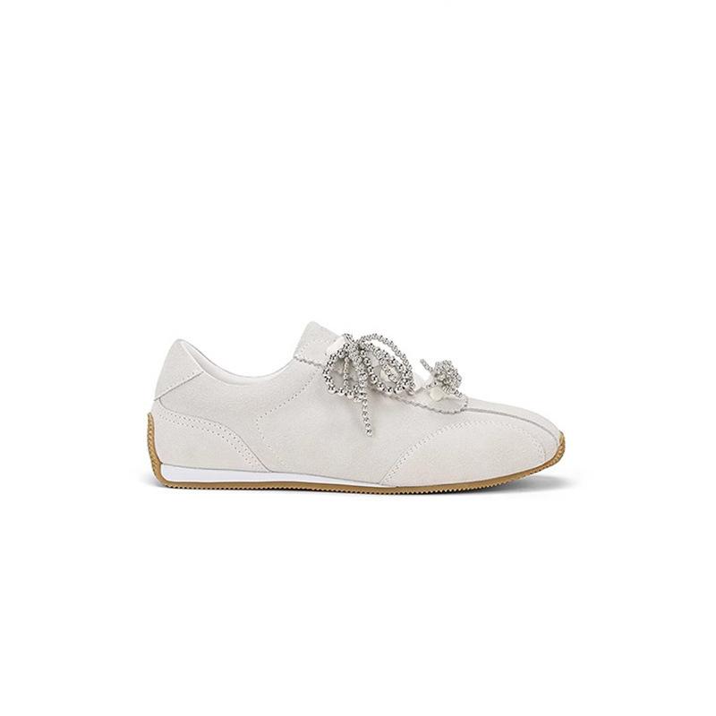 

Мягкая коровья кожа~ натуральная кожа ретро квадратный носок жемчужный бант немецкие тренировочные туфли женские 2025 новая повседневная обувь на платформе обувь Форреста Гампа 40