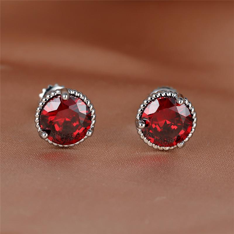 Vintage Screw Back Earrings for Women Men Gold Color Multicolor Zircon Green Blue Black Purple Crystal Wedding Stud Earrings CZ