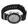 Mens Digital Sports Waterproof Watch Dual Time Zone Stopwatch Calendar Day Display Alarm Clock EL Backlight 50m
