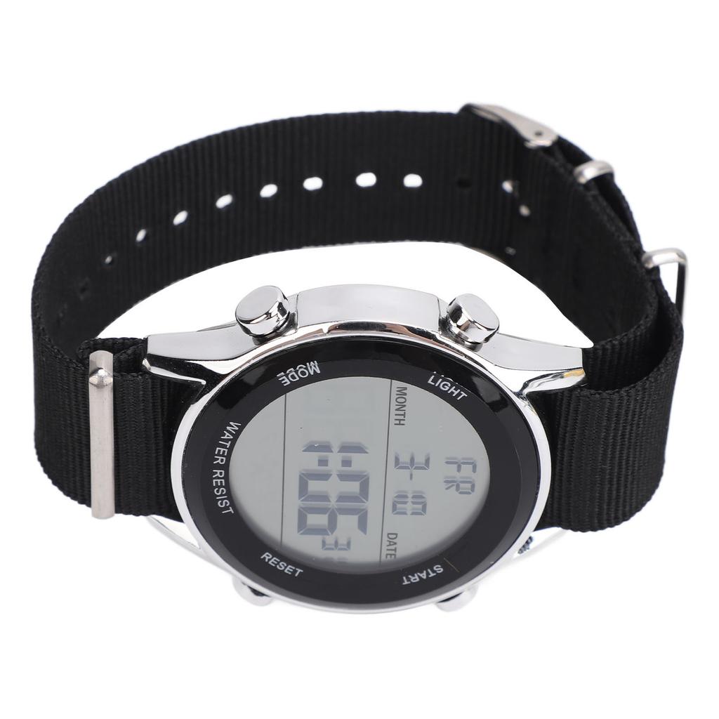 Mens Digital Sports Waterproof Watch Dual Time Zone Stopwatch Calendar Day Display Alarm Clock EL Backlight 50m