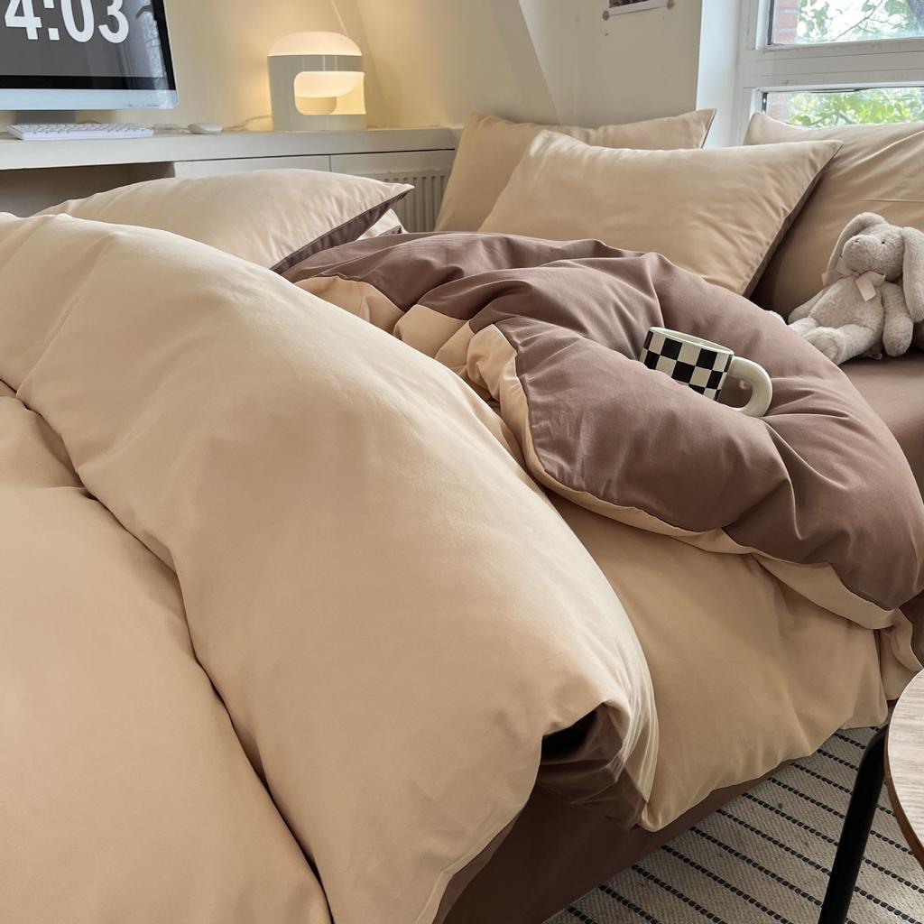 Bedding Four-piece Set Printed Skin-friendly Water Wash Sheets Quilt Cover Pillowcase Set