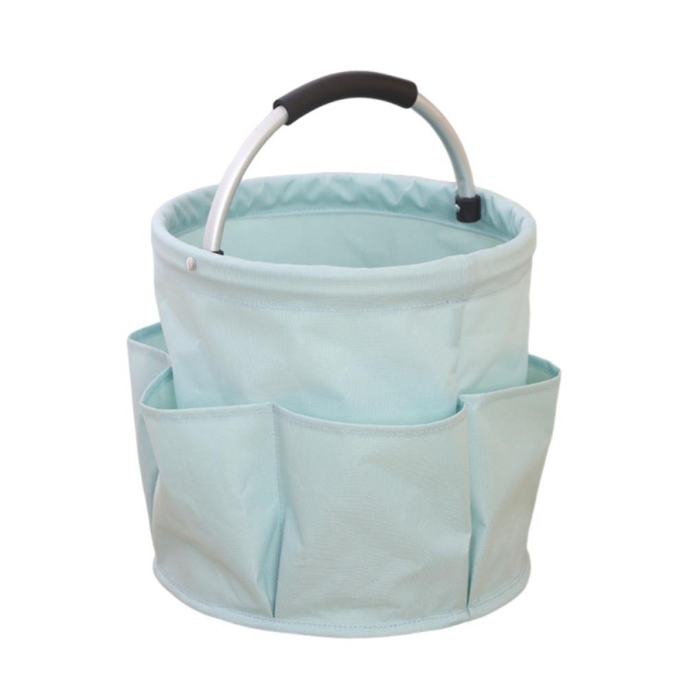 

Multi-Pocket Foldable Storage Bag Large Capacity Bathroom Toiletry Organizer Beach Picnic Light blue handle