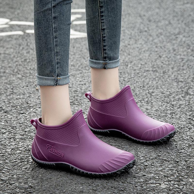 Women's Waterproof Low-Cut Korean Style Rain Boots - Fleece-Lined, Non-Slip Short Tube Fashion Shoes
