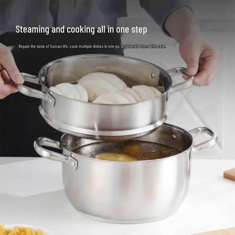 Sigang Edelstahl 2-Lagen Dampfkochtopf Set