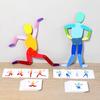 Kids' 3D Wooden Foldable Puzzle: Changeable Sports Stick Figure Educational Toy