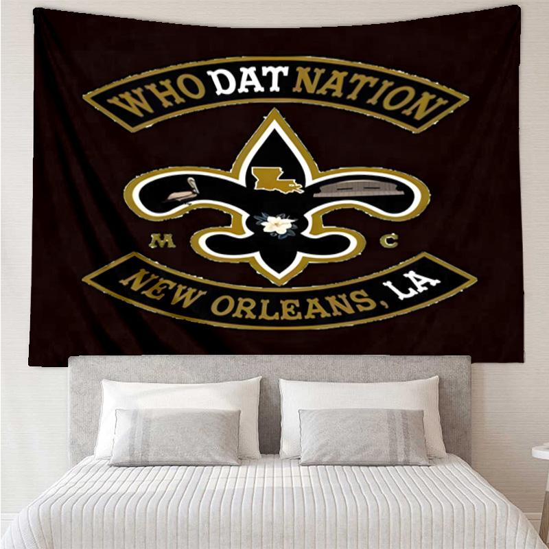 Who Dat Nation Football Quick-Dry Tapestry Hanging for Bedroom,Livingroom, Playroom,Decor Art Room Wall Tapestry Holiday and Birthday Gifts