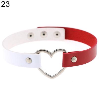 Women's Punk Faux Leather Love Heart Collar Choker Necklace Jewelry Charm Gift AVE