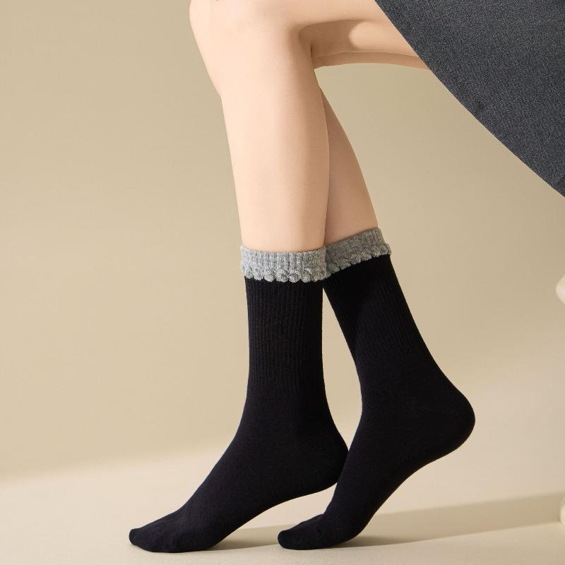 Ladies' Autumn and Winter Bubble Thigh-high Socks, Versatile High Rubber Band Vertical Stack Socks, Boneless Socks