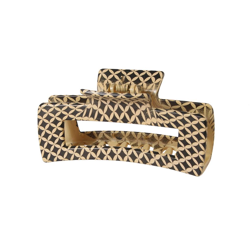 Vintage Leopard Print Plastic Hair Claw Clip 10 5CM Large Size Water Transfer Printing New Cross Border Fashion Hair Accessory
