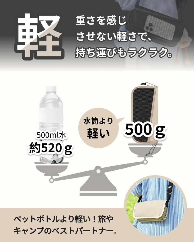 KAKA Klappstuhl, Leicht und Kompakt, Tragbar [Ultraleicht (500 g) x Taschenformat für zwei Smartphones] (Schwarz, Groß)