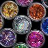 12 barev Nail Art 3D kosočtverec Třpytivý tvar Flitry Pudr Nehty Tip Dekorace