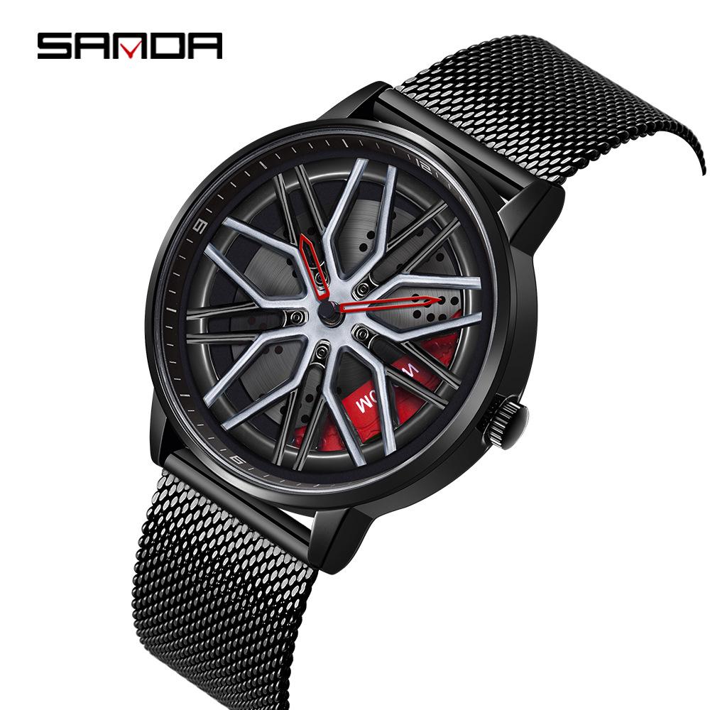 Sanda Meilleure Vente 1088 Montre pour Adolescent: Personnalisé, Cadran Rotatif 3D, Tendance, Quartz Étanche.