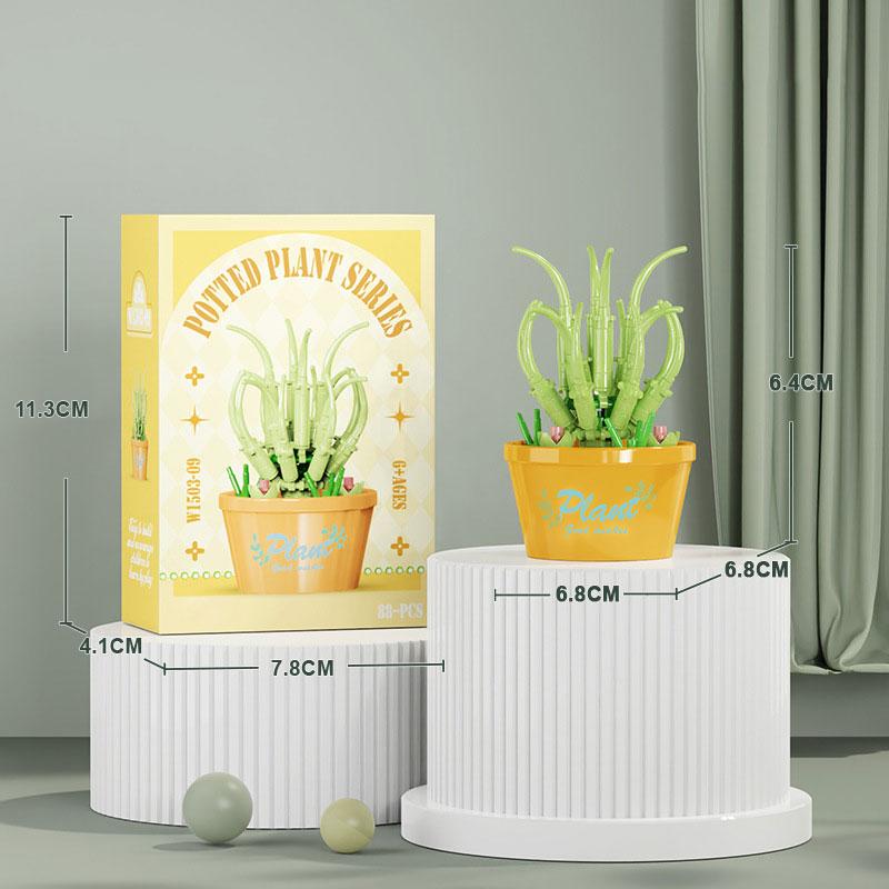 Eternal Flower Bouquet Bonsai Potted Plant Micro Building Blocks Model Home Decoration Puzzle Toys Kids Birthday Christmas Gifts