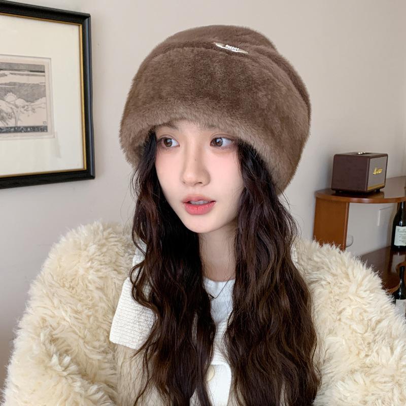 

Зимняя мода Универсальная шапка-бини Утолщенная теплая шапка-балаклава Большой обхват головы Подчеркивающая лицо Маленькая шапка-рыбачка one size fits all