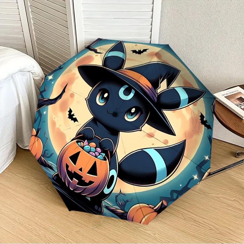

1PC Halloween Cat Automatic 8-Bone Folding Umbrella - Durable Polyester & Iron Frame,Userfriendly Operation y250929112