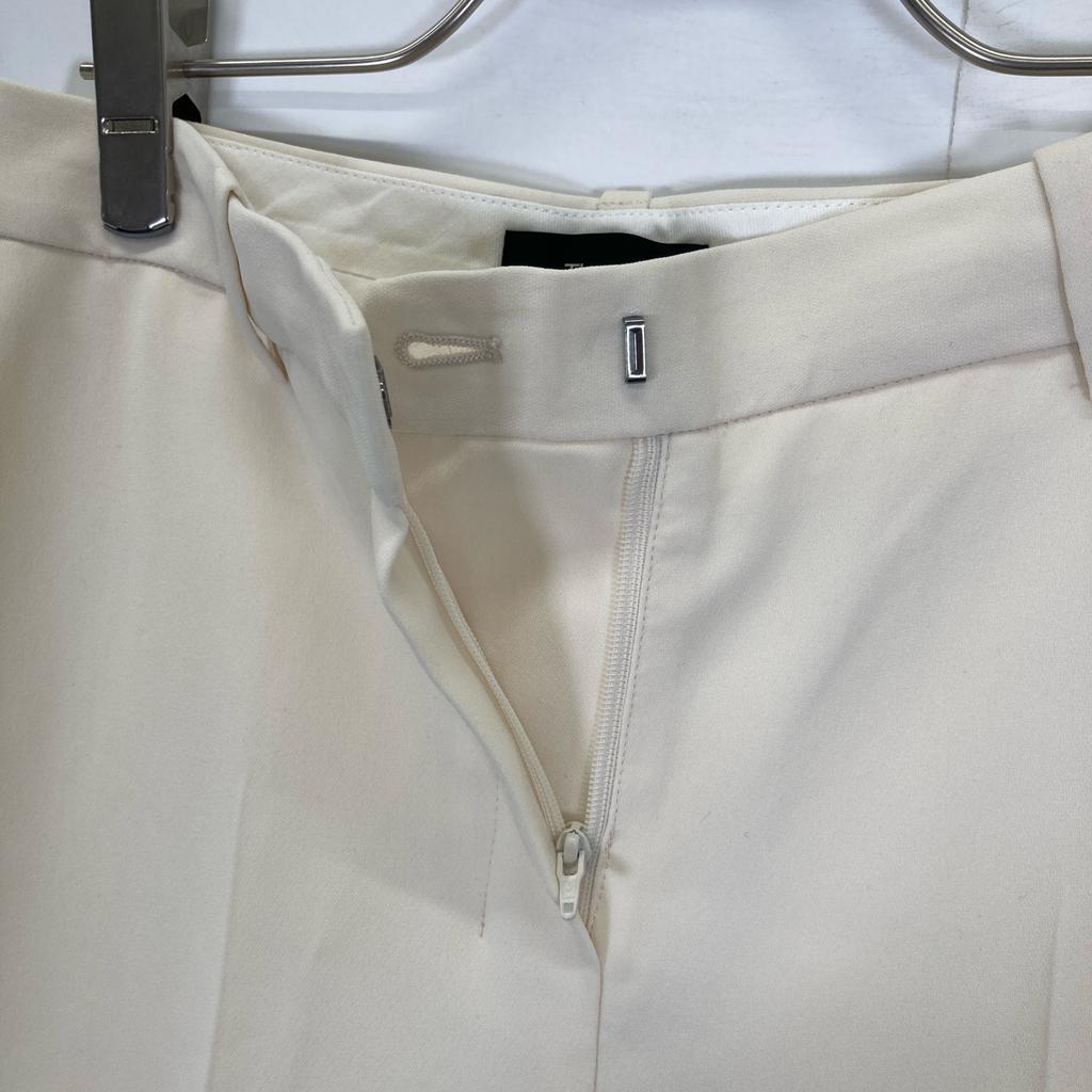 Theory White CLASSIC CREPE WIDE TROUSER C Trouser Pants Bottoms XXO whiteUsed