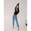 U-Collar Double-Layer High Elastic Threaded Long Sleeve Slim-Fit Jumpsuit