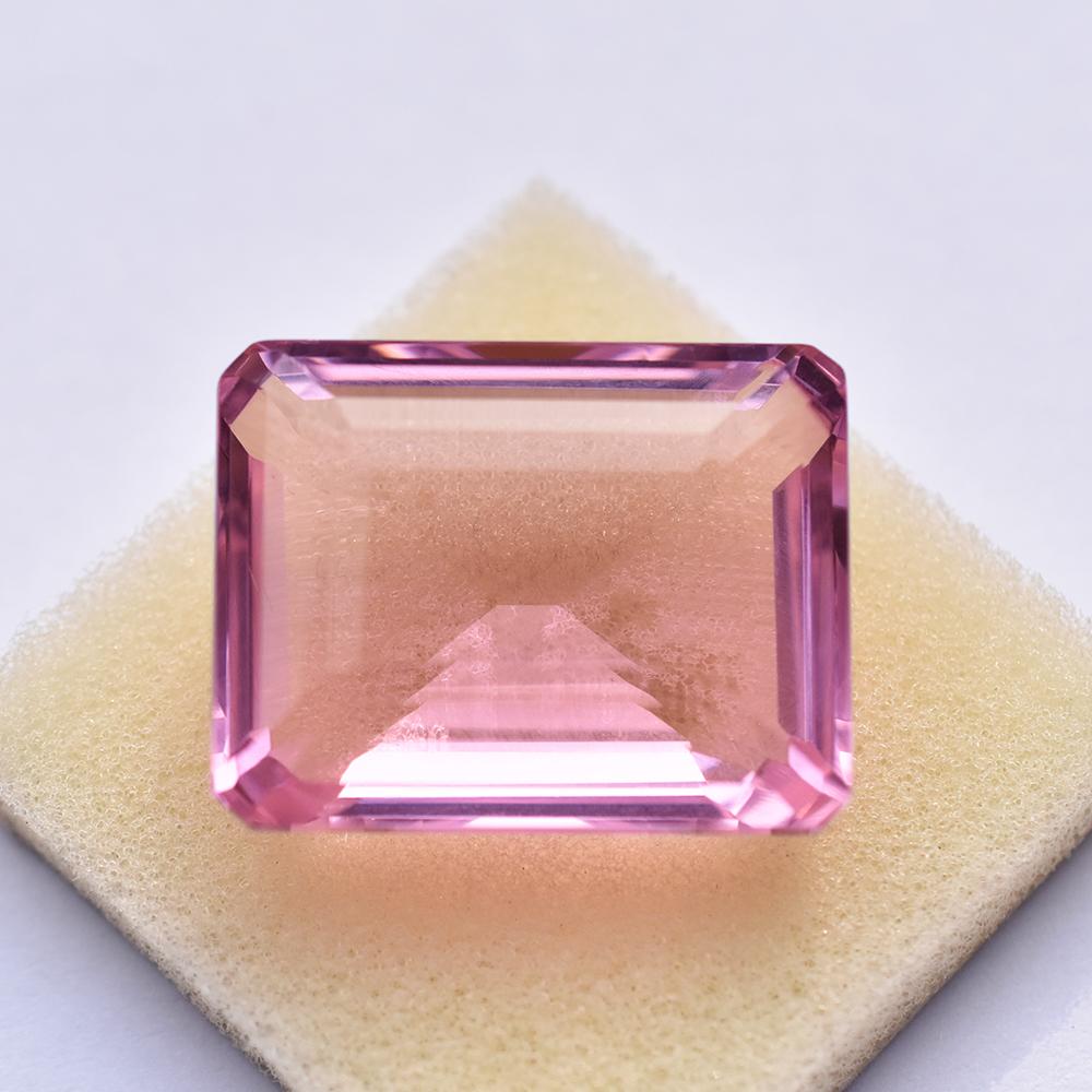 CERTIFIED 105 Ct Emerald Cut NATURAL Pink Topaz Loose Gemstone FREE Delivery